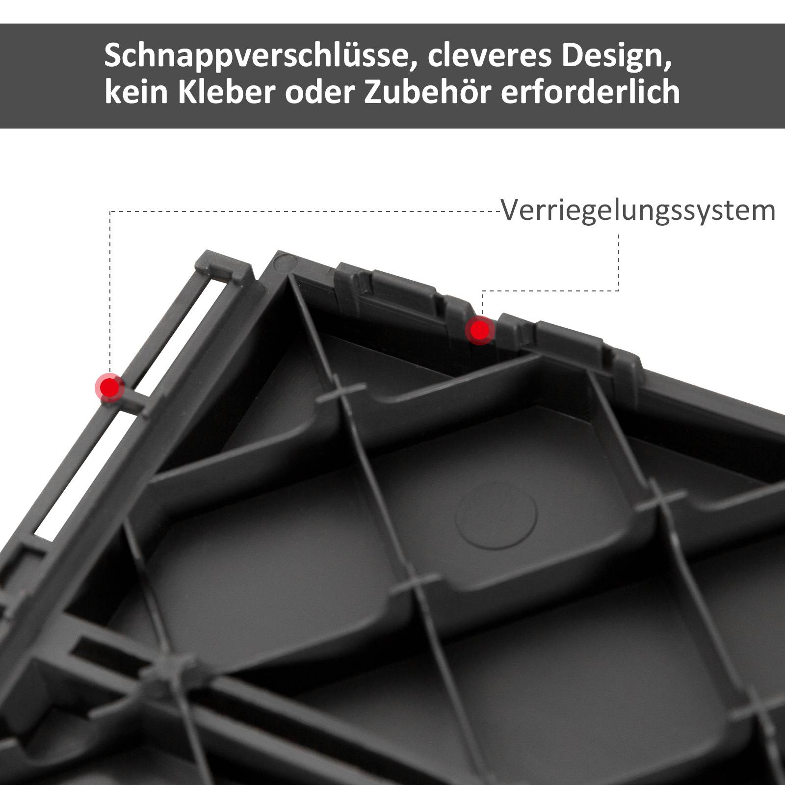 Dalles de terrasse plastique balcon jardin clipsables effet bois 30x30cm noir lot de 9 - ComfortXL Outdoor Living - Image 5