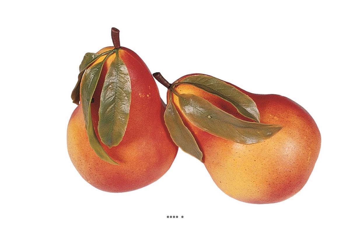 Artificielles - Poire artificielle géante feuilles X 2 Plastique soufflé H 250x150 mm - Imagen 2