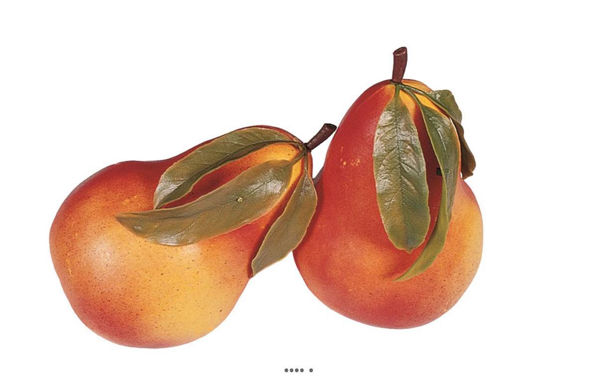 Artificielles - Poire artificielle géante feuilles X 2 Plastique soufflé H 250x150 mm - Imagen 1