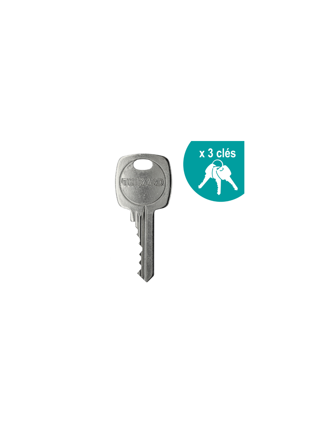 Verrou double entrée Corvette pour porte d'entrée, cylindre 40mm, acier, 3 clés, époxy bronze - THIRARD - Image 5