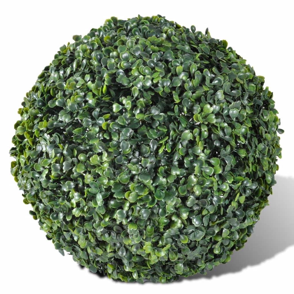 Lot 2 Boules de Buis Artificielles Solaires LED Décoration Jardin 27cm – ComfortXL Outdoor Living - Image 2