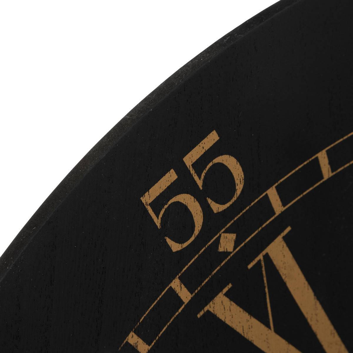 Pendule murale Noire et Dorée métallisé aspect vieilli D 54 cm - Imagen 2