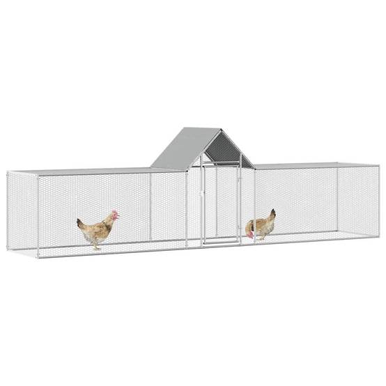 Poulailler acier argent 5 x 1 x 1,5 m - Prolenta premium p3191.0 - Image 6