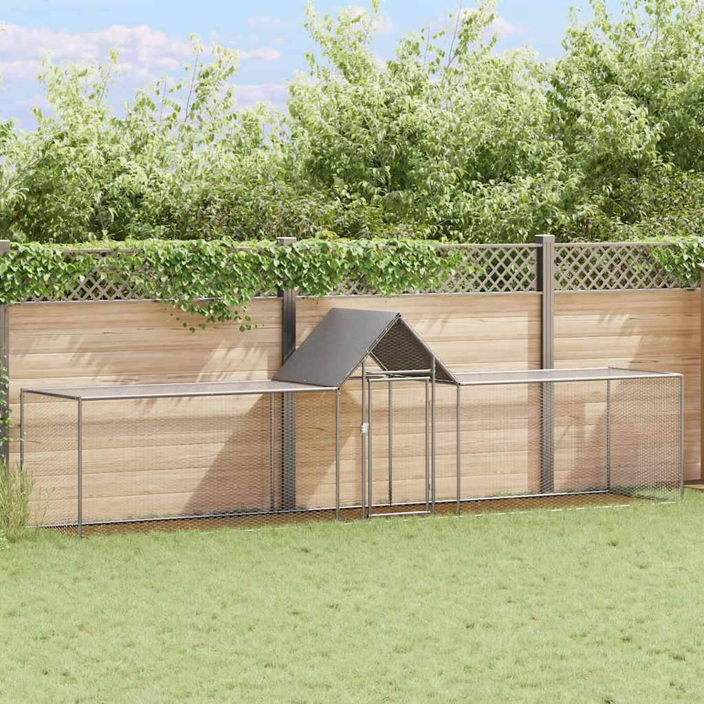 Poulailler acier argent 5 x 1 x 1,5 m - Prolenta premium p3191.0 - Image 2