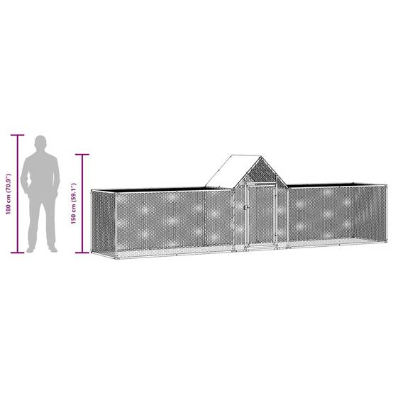 Poulailler acier argent 5 x 1 x 1,5 m - Prolenta premium p3191.0 - Image 10