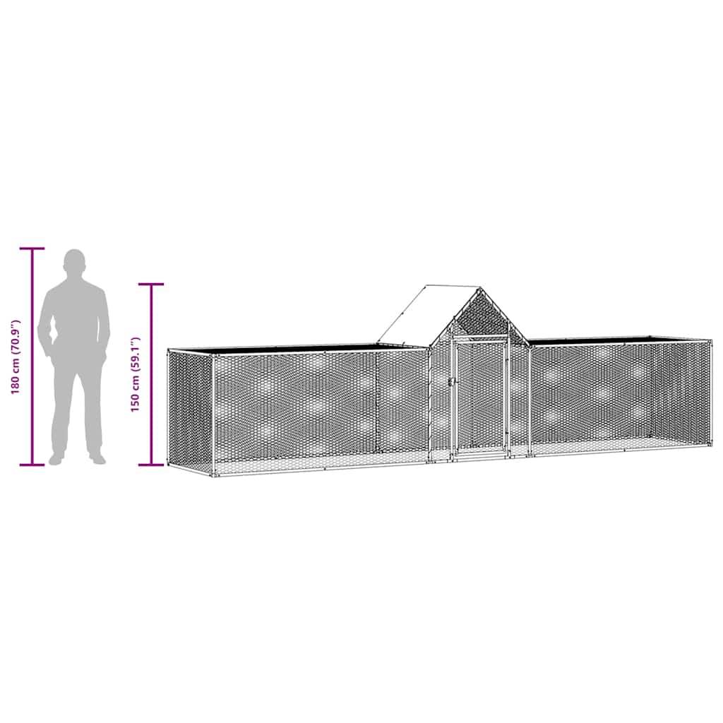 Poulailler acier argent  5 x 1 x 1,5 m  - Prolenta premium p3191.0 - Image 10