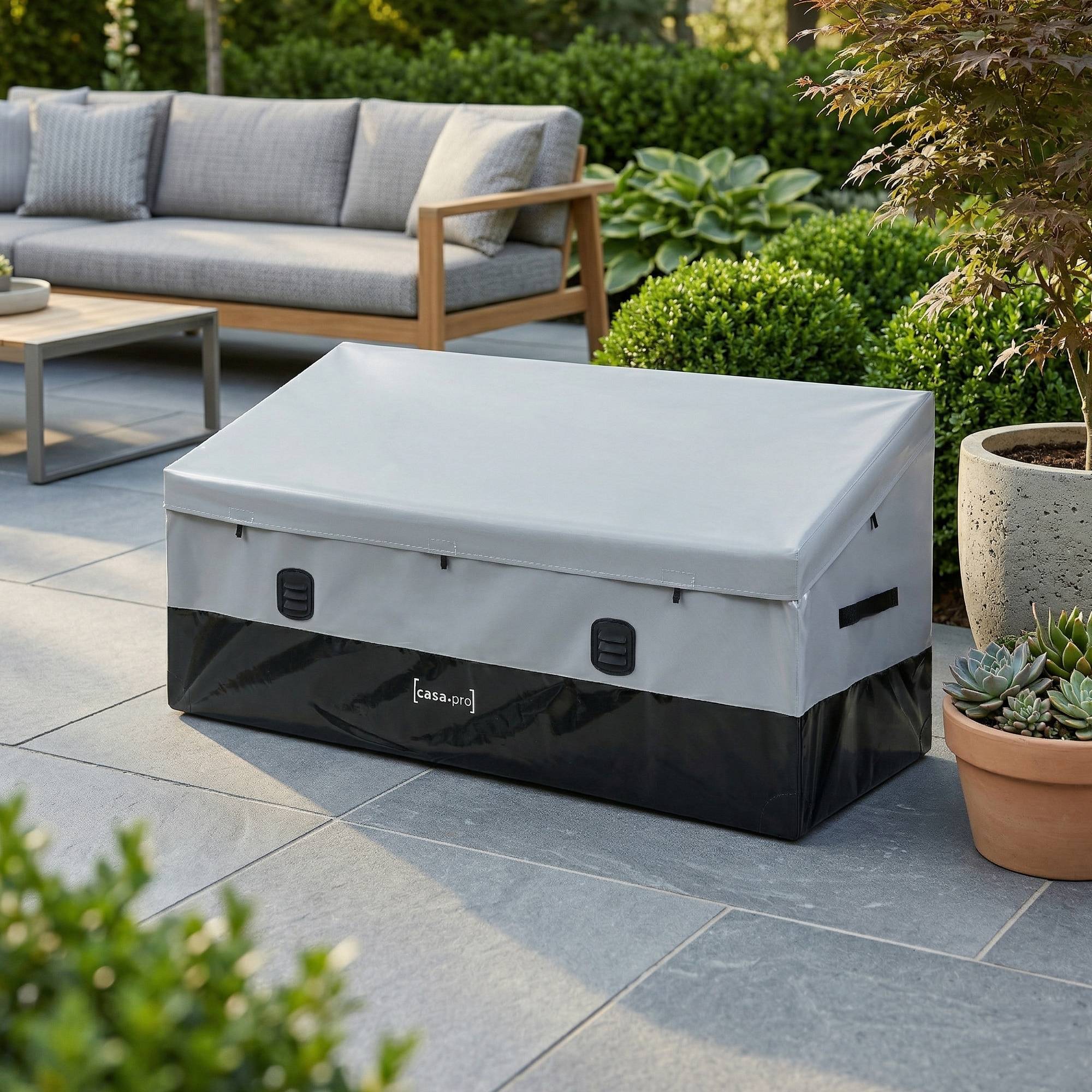 Casa.Pro - Boîte de rangement d'extérieur Alanno 560 L 155 x 64 cm gris noir casa.pro - Image 3