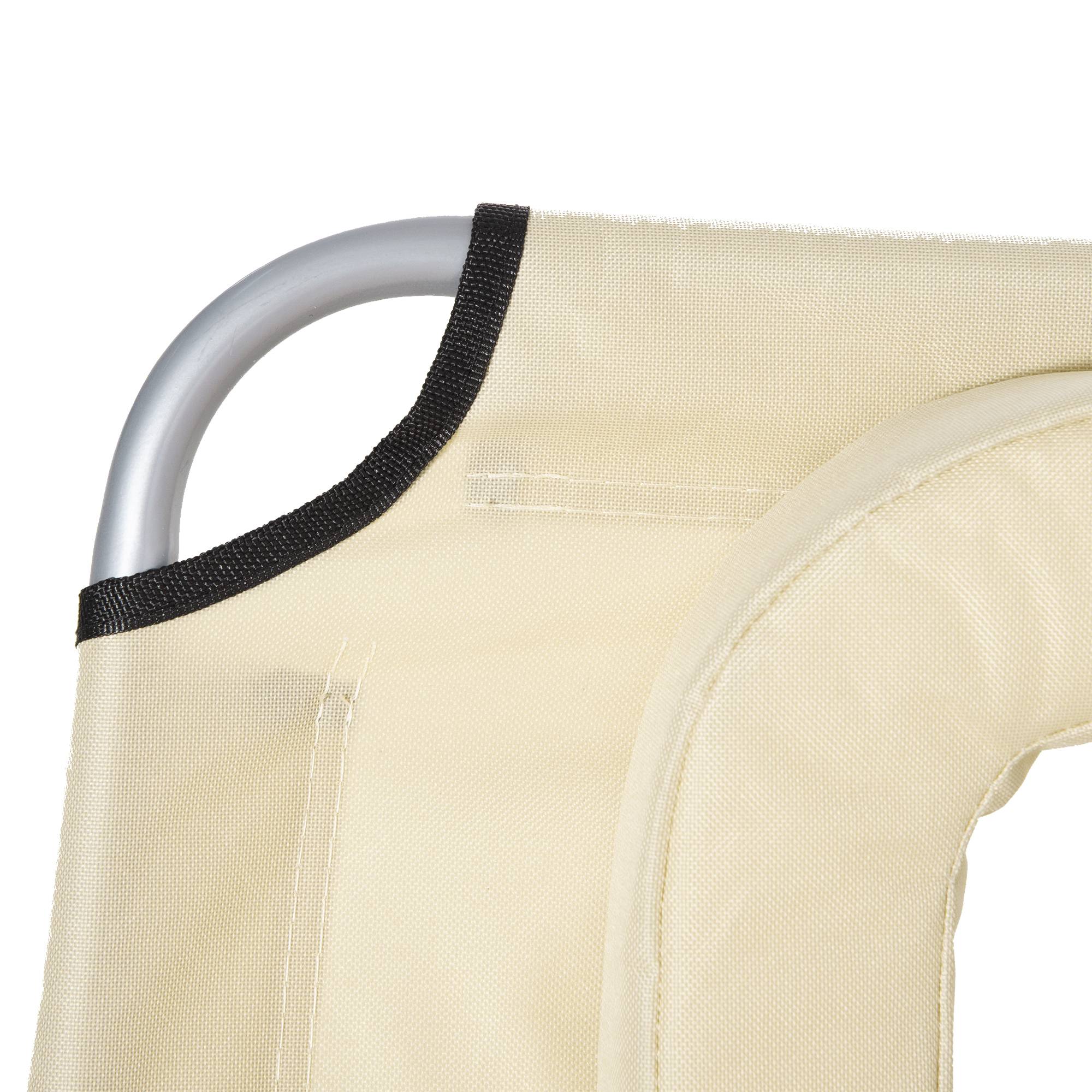 Outsunny - Bain de soleil pliable inclinable 4 positions - espace visage rembourré - acier oxford beige - Outsunny - Imagen 7