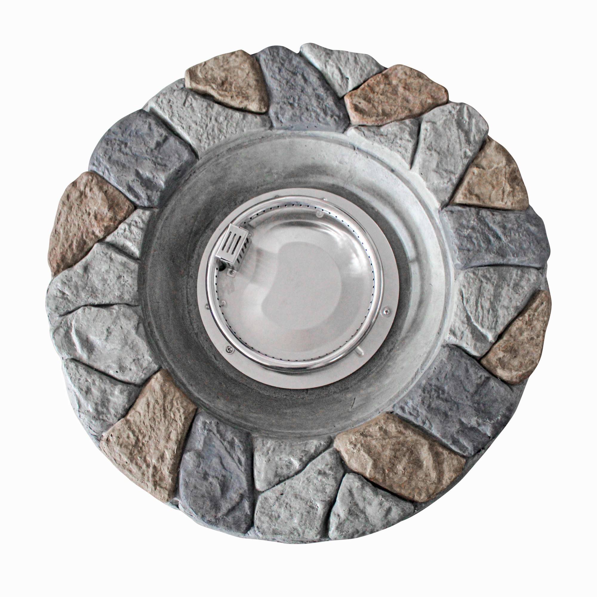 Brasero à gaz en effet béton gris avec pierres de lave Teamson Home - Imagen 6