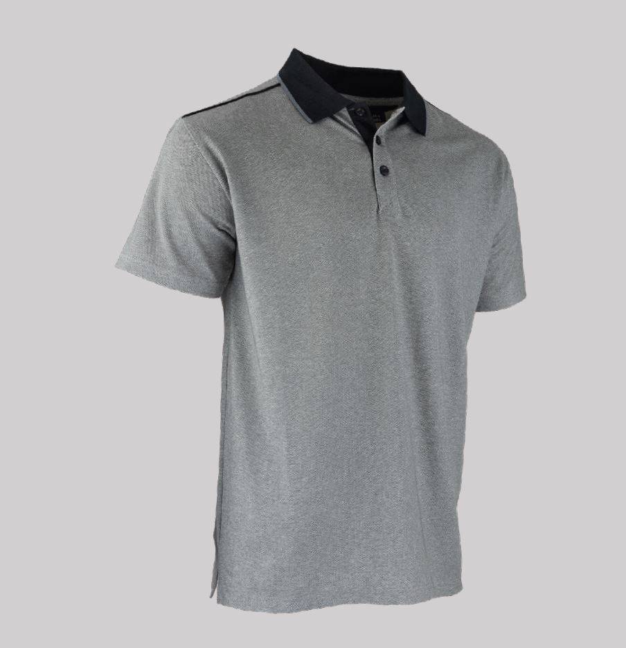 LMA - Polo manches courtes Biotope, maille piquée - Gris chiné - T.S - LMA - 9319-S