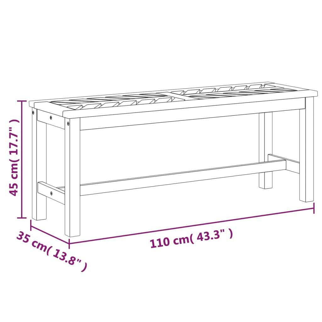 Maison Chic - Banc de jardin - Banc d'extérieur - Banquette 110 cm bois massif d'acacia - Imagen 7