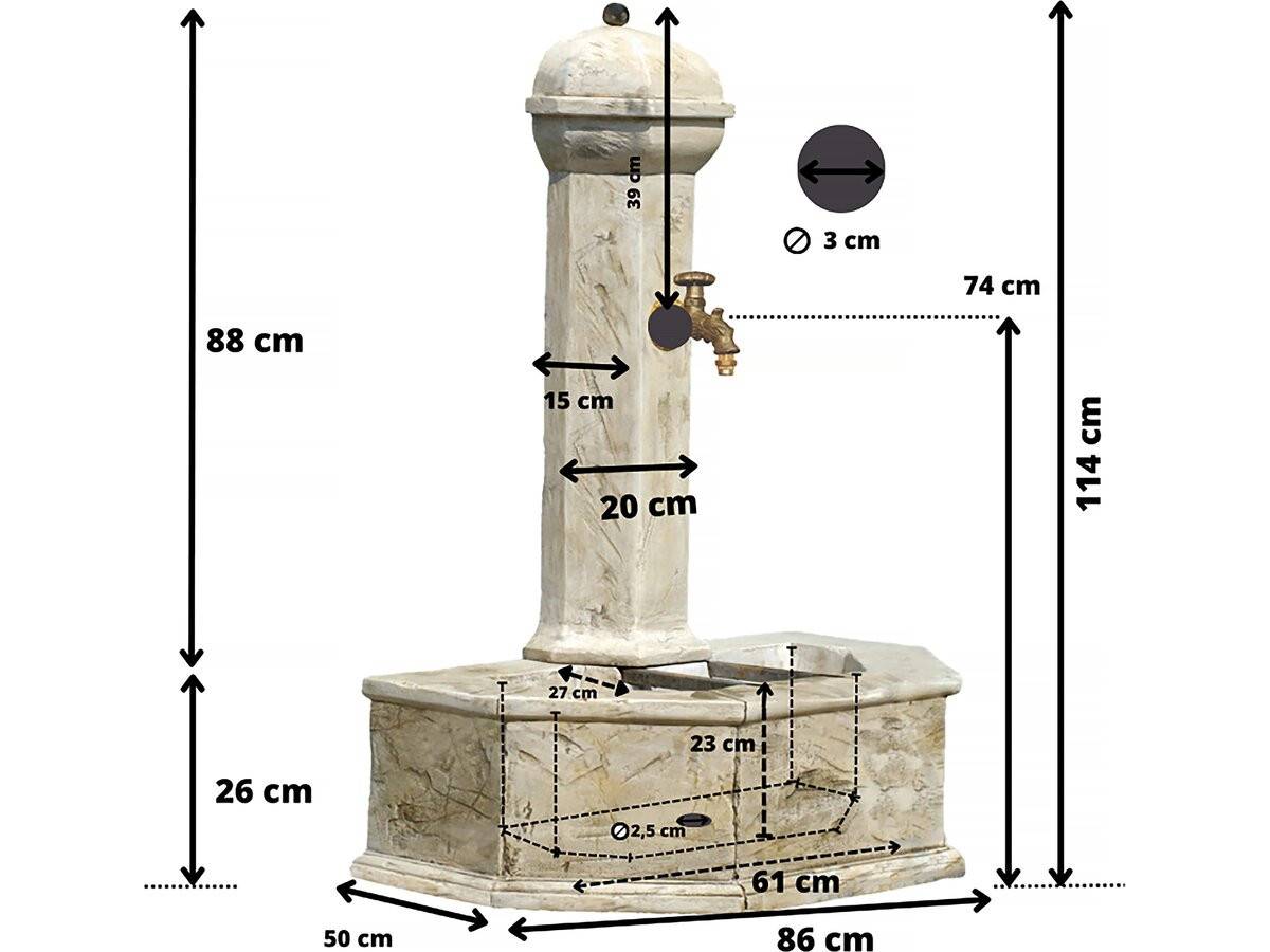Habitat Et Jardin - Fontaine "provence" - 0.86 X 0.51 X 1.13 M -habitat Et Jardin - Imagen 2