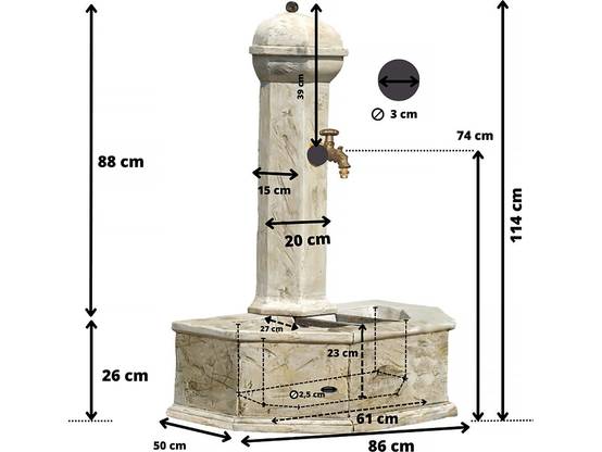 Fontaine "provence" - 0.86 X 0.51 X 1.13 M -habitat Et Jardin - Image 2