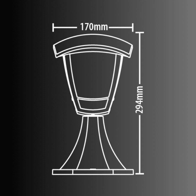 Xanlite - Borne filaire noire rétro IP44, culot E27, 40W max - BOFE40WNRET - Image 5