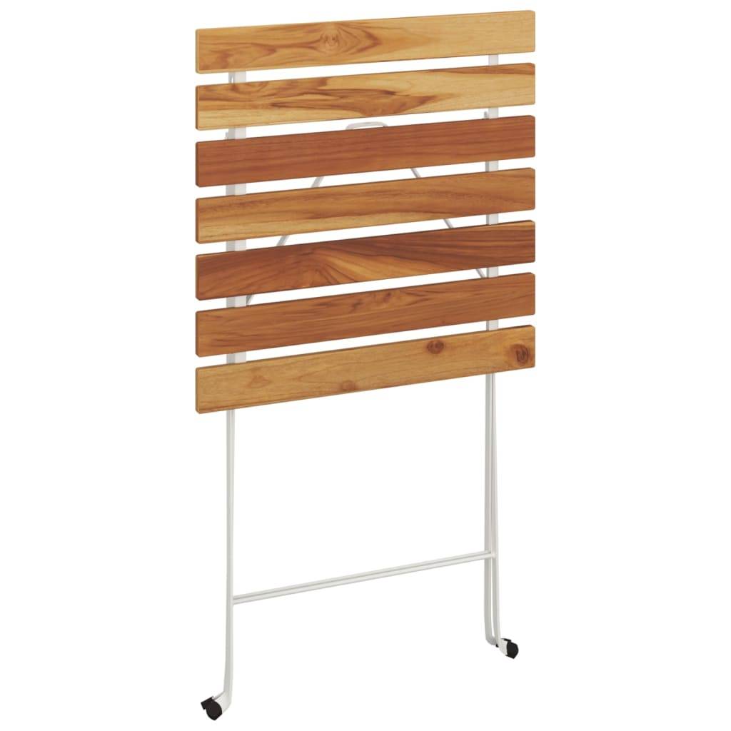 Helloshop26 - Ensemble de bistro jardin meuble extérieur terrasse pliable 3 pièces bois d'acacia solide et acier - Imagen 4