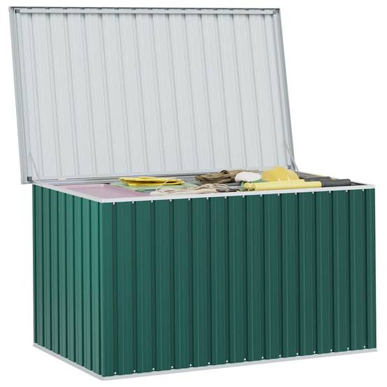 Coffre de rangement de jardin acier galvanisé vert 171 x 99 x 93 cm - PANGIVO - Image 8