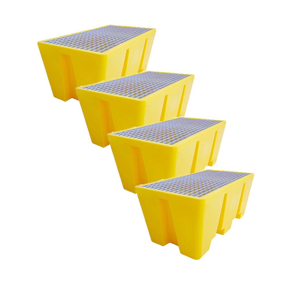 Bac de rétention pehd 300l premium pour 2 fûts - lot de 4-plast'up rotomoulage - Imagen 1
