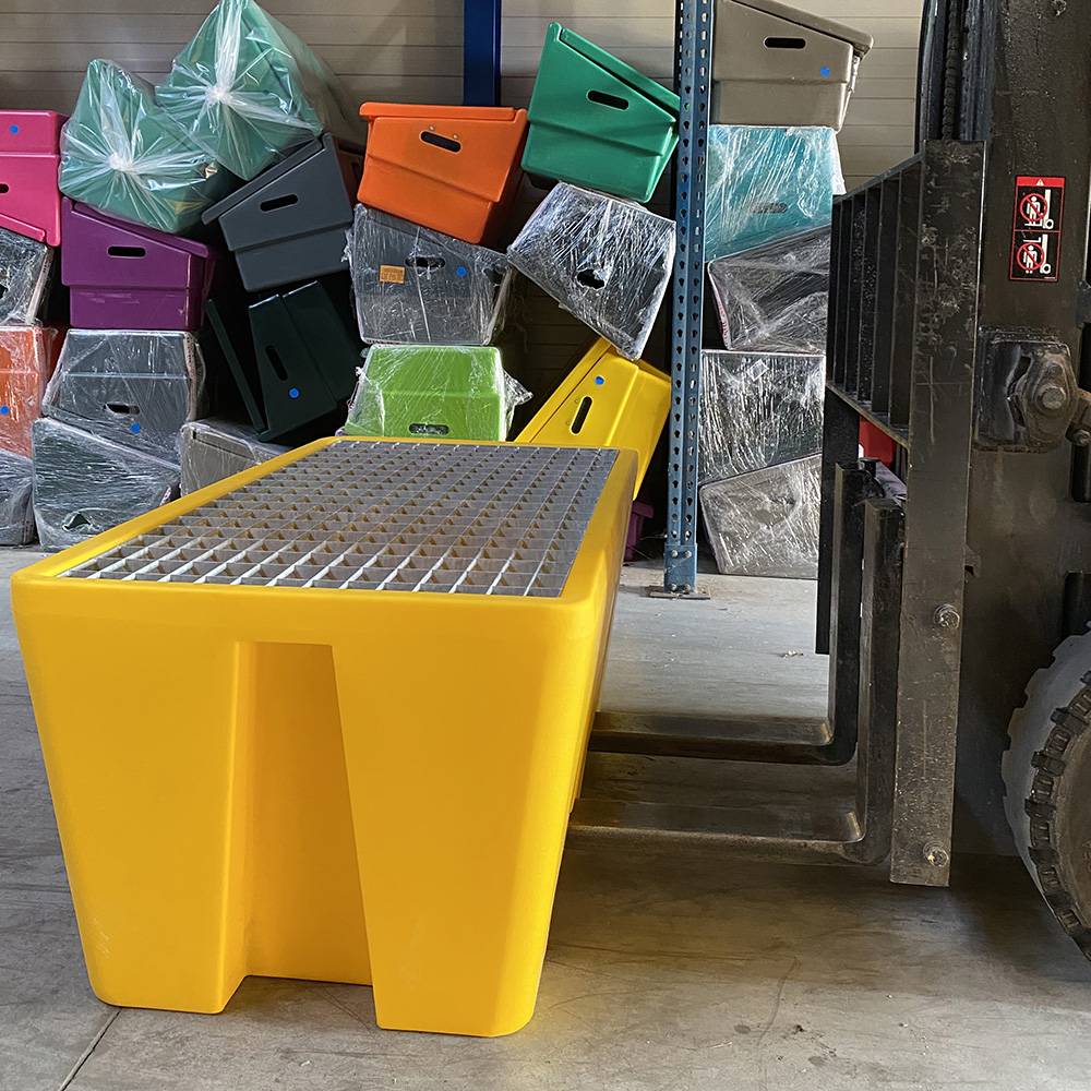 Bac de rétention pehd 300l premium pour 2 fûts - lot de 4-plast'up rotomoulage - Imagen 4