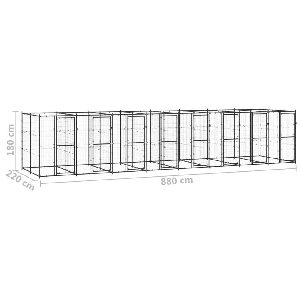 Vidaxl - Chenil extérieur Acier 19,36 m² vidaXL 3082266 - Imagen 3