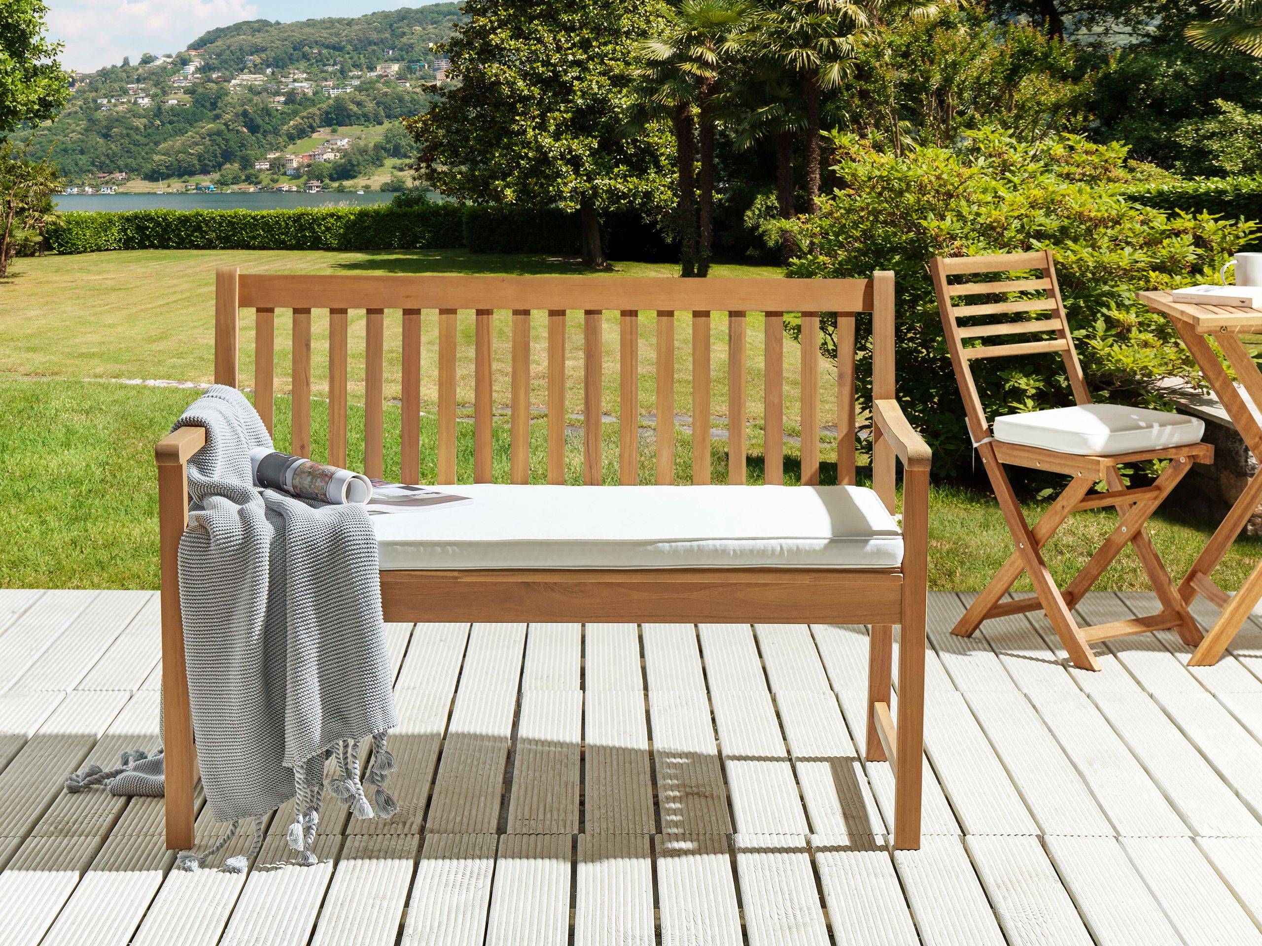 Beliani - Coussin d'assise d'extérieur Polyester Blanc cassé VIVARA - Beliani - Imagen 1