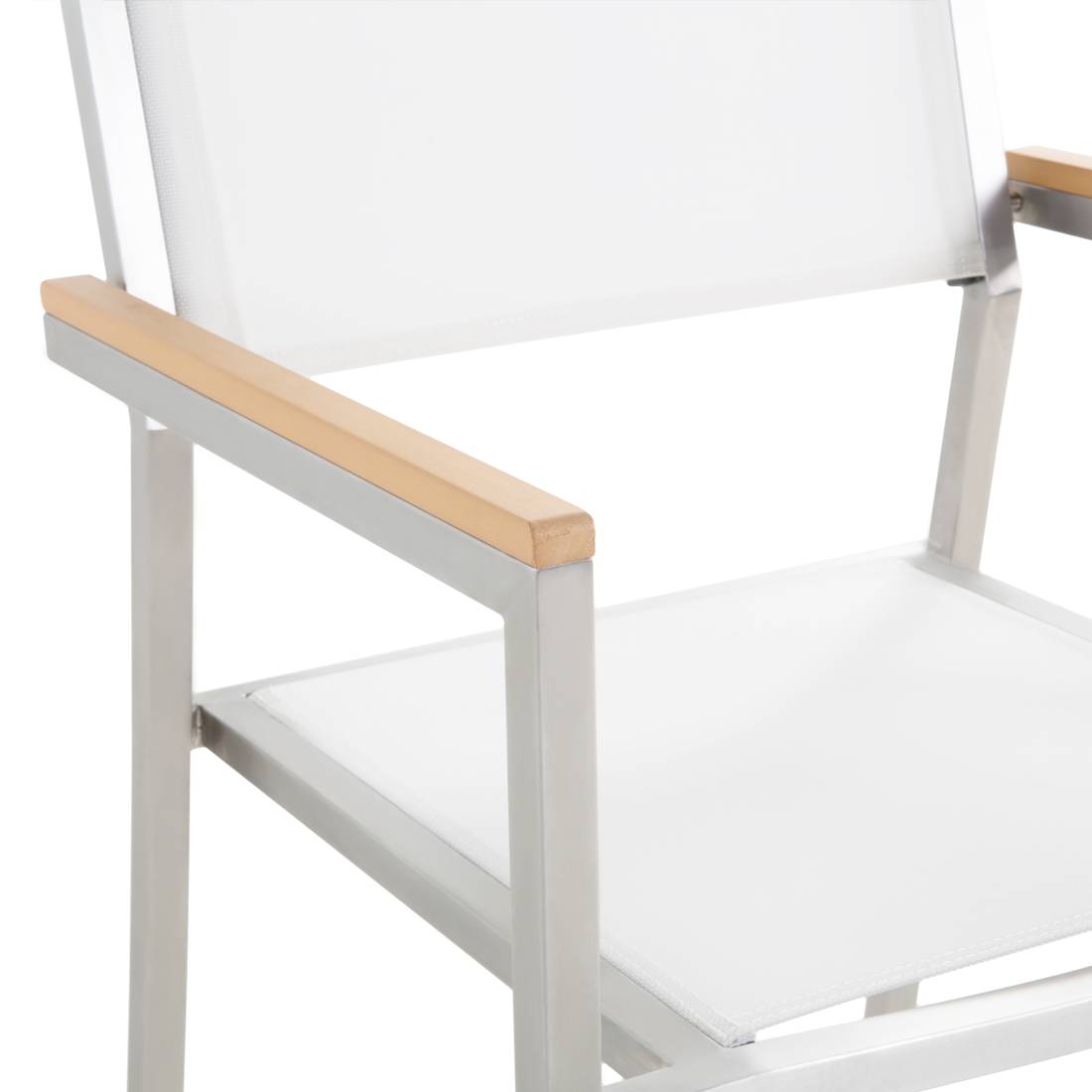 Beliani - Chaise de jardin Acier inox Blanc GROSSETO - Beliani - Imagen 5