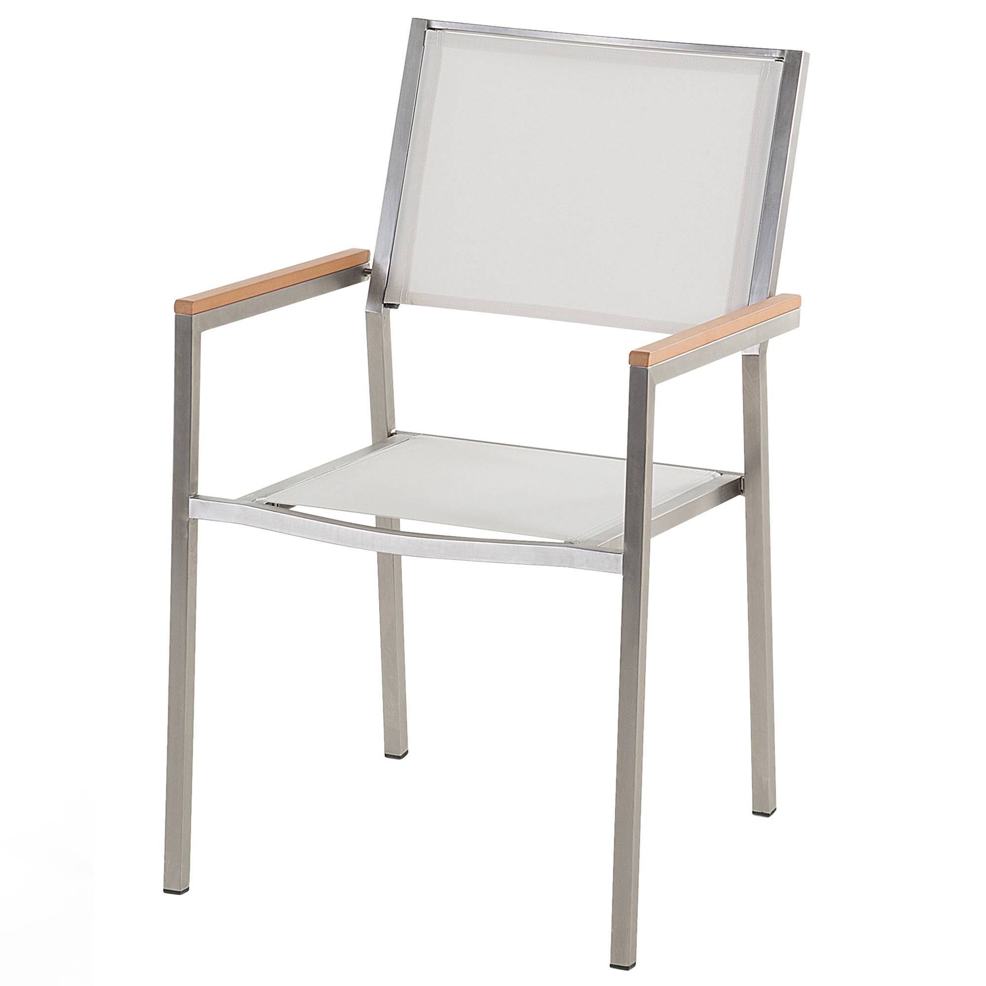 Beliani - Chaise de jardin Acier inox Blanc GROSSETO - Beliani - Imagen 4