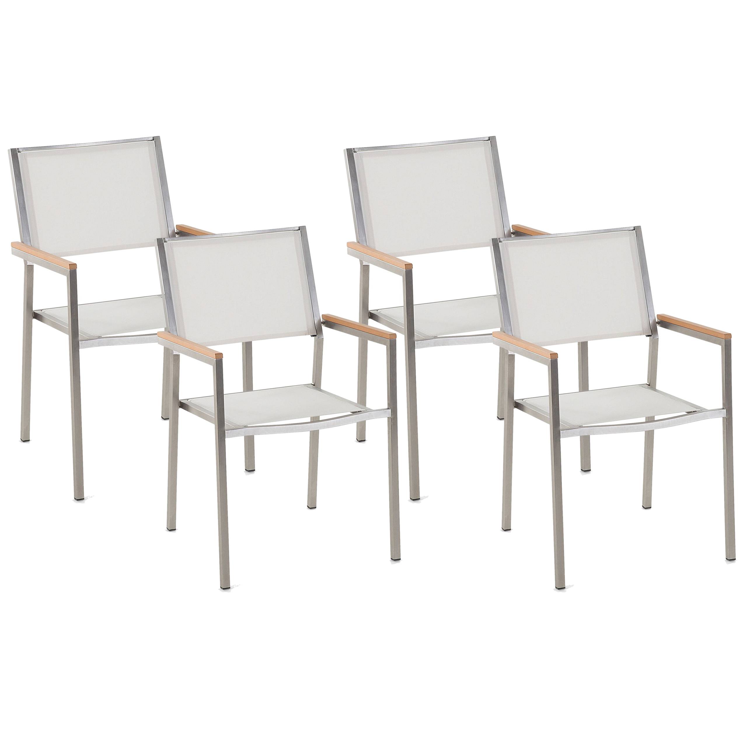 Beliani - Chaise de jardin Acier inox Blanc GROSSETO - Beliani - Imagen 2