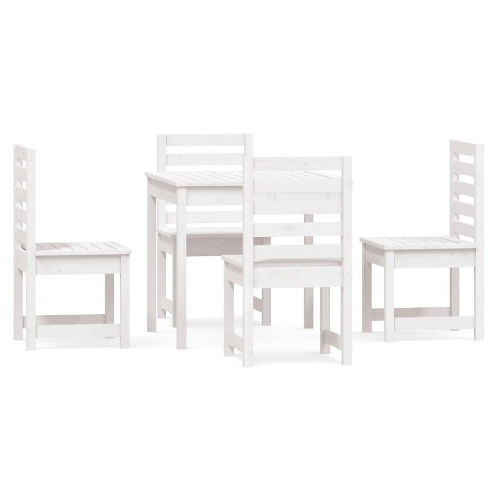 Vidaxl - Ensemble à manger de jardin 5 pcs-Salons de jardin blanc bois massif de pin 988125 - Image 2