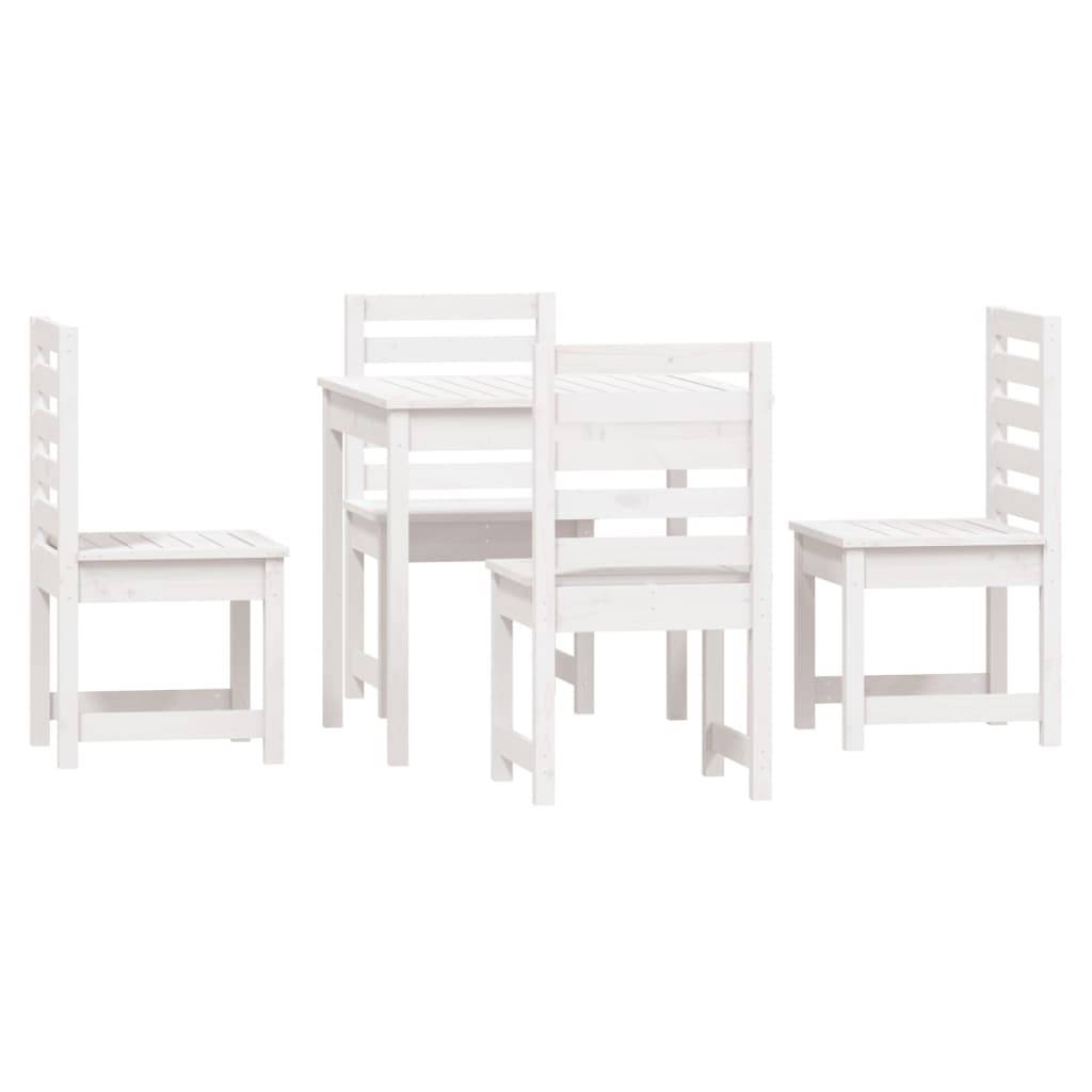 Vidaxl - Ensemble à manger de jardin 5 pcs-Salons de jardin blanc bois massif de pin 988125 - Image 4