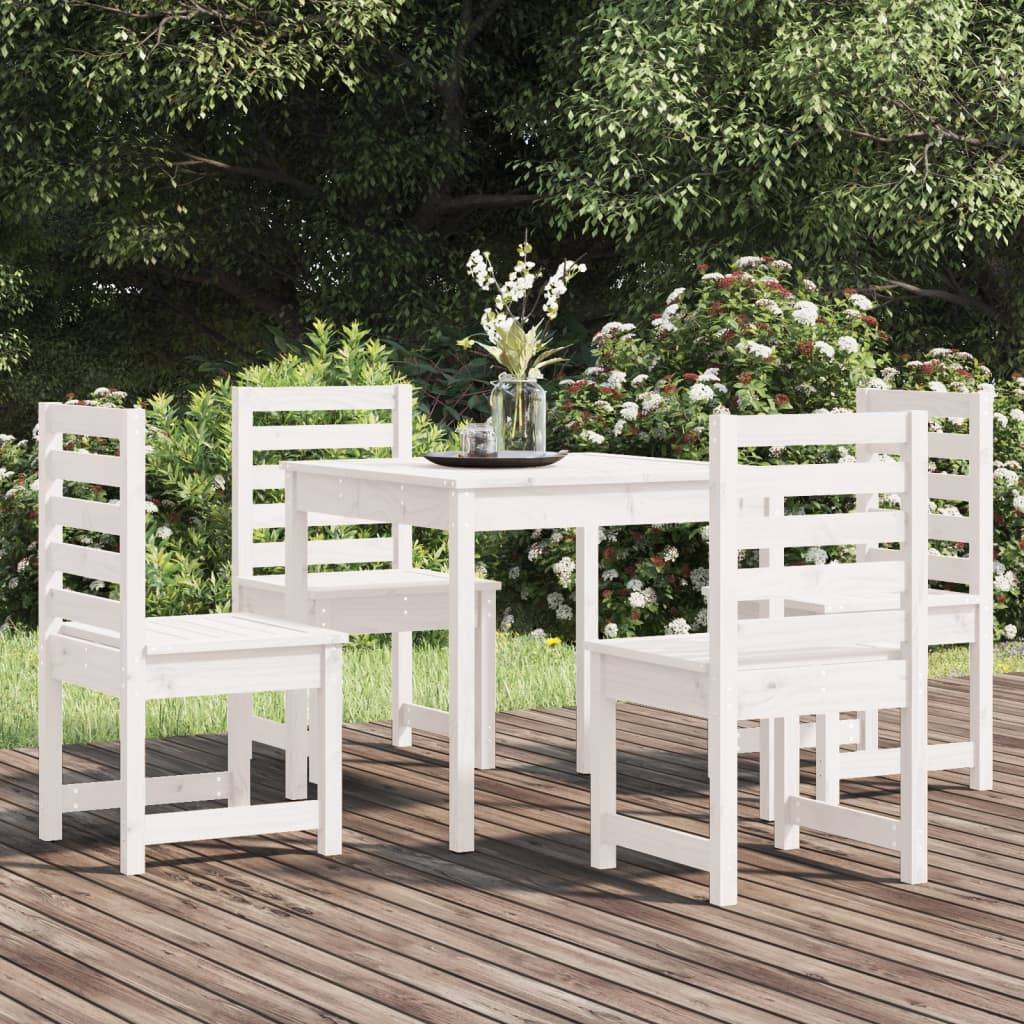 Vidaxl - Ensemble à manger de jardin 5 pcs-Salons de jardin blanc bois massif de pin 988125 - Image 1