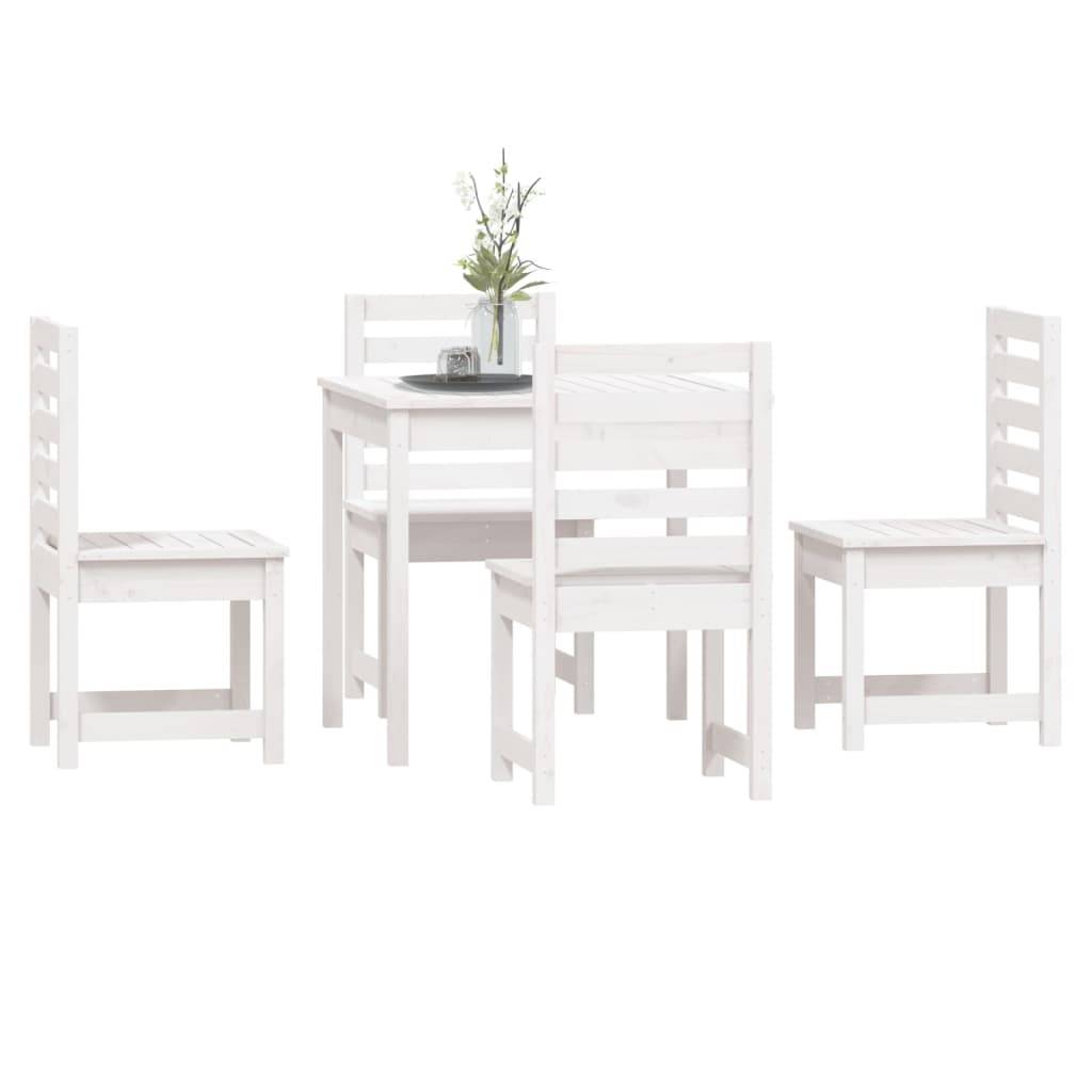 Vidaxl - Ensemble à manger de jardin 5 pcs-Salons de jardin blanc bois massif de pin 988125 - Image 7