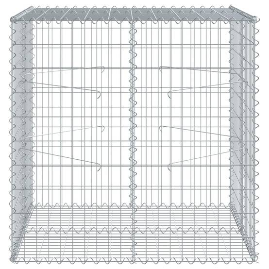 Panier Gabion Acier Galvanisé Mur Soutènement Jardin Argenté 100x100x100 cm – ComfortXL Outdoor Living - Image 2
