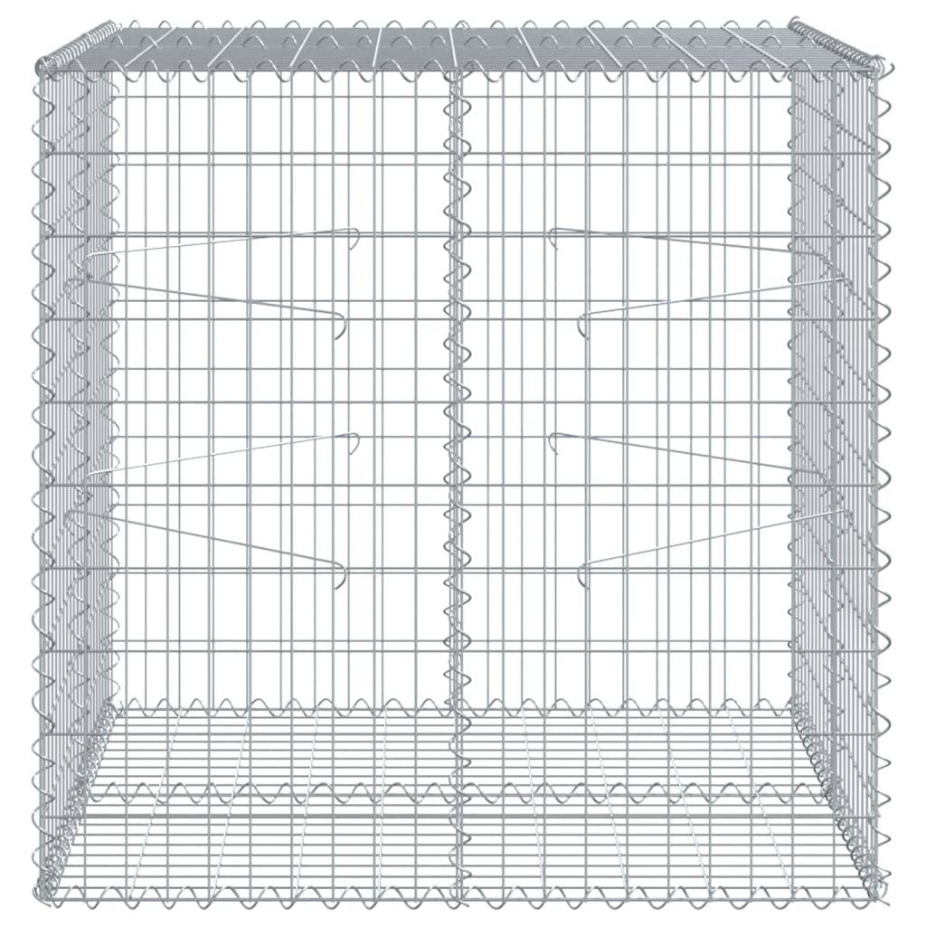 Panier Gabion Acier Galvanisé Mur Soutènement Jardin Argenté 100x100x100 cm – ComfortXL Outdoor Living - Image 2