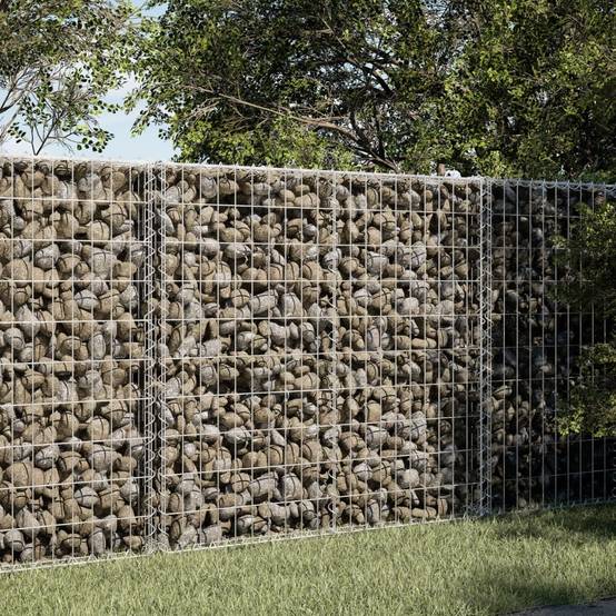 Panier Gabion Acier Galvanisé Mur Soutènement Jardin Argenté 100x100x100 cm – ComfortXL Outdoor Living - Image 1