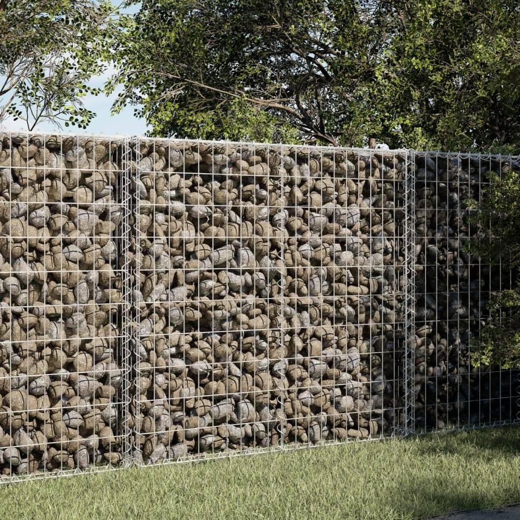 Panier Gabion Acier Galvanisé Mur Soutènement Jardin Argenté 100x100x100 cm – ComfortXL Outdoor Living - Image 1