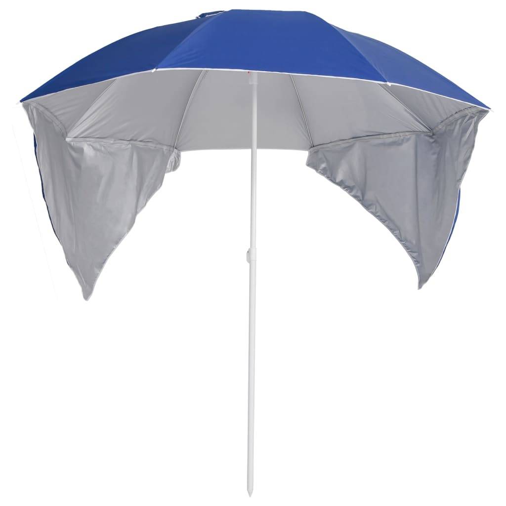 Helloshop26 - Parasol mobilier de jardin de plage avec parois latérales 215 cm bleu - Imagen 2