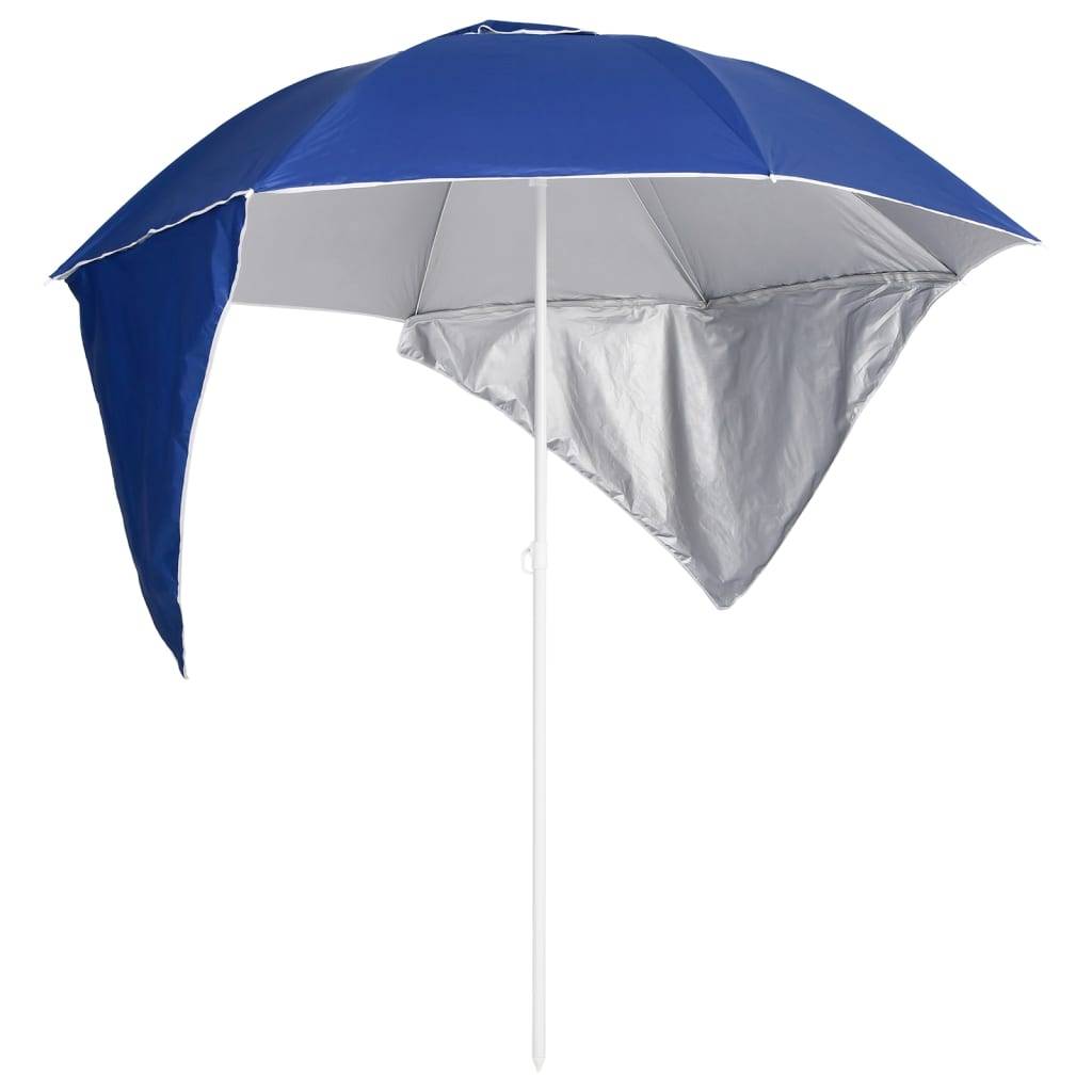 Helloshop26 - Parasol mobilier de jardin de plage avec parois latérales 215 cm bleu - Imagen 1
