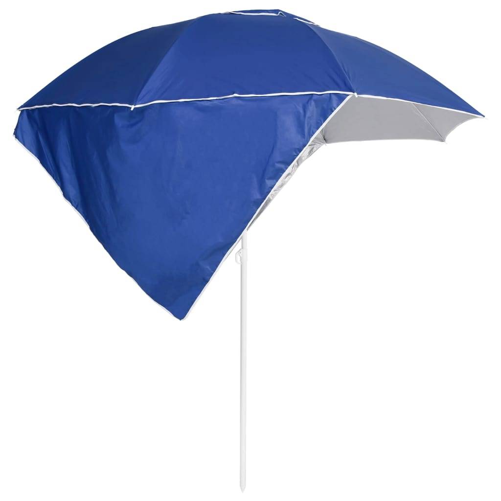 Helloshop26 - Parasol mobilier de jardin de plage avec parois latérales 215 cm bleu - Imagen 3