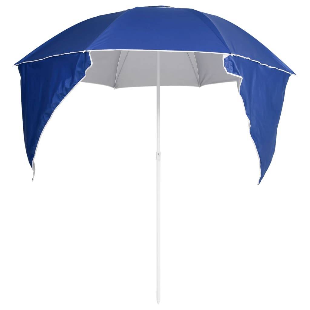 Helloshop26 - Parasol mobilier de jardin de plage avec parois latérales 215 cm bleu - Imagen 4
