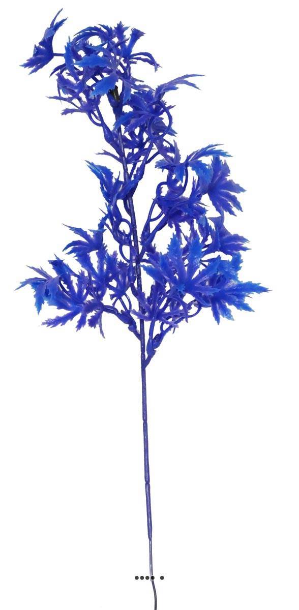 Artificielles - Branche de feuilles de Papaye factice H35cm plastique ext Bleu royal - couleur: Bleu royal 250 - Imagen 1