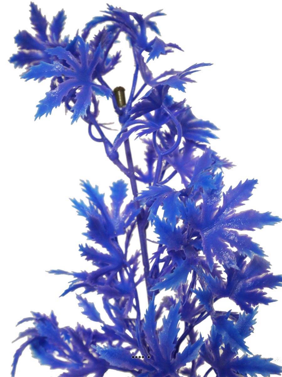 Artificielles - Branche de feuilles de Papaye factice H35cm plastique ext Bleu royal - couleur: Bleu royal 250 - Imagen 2