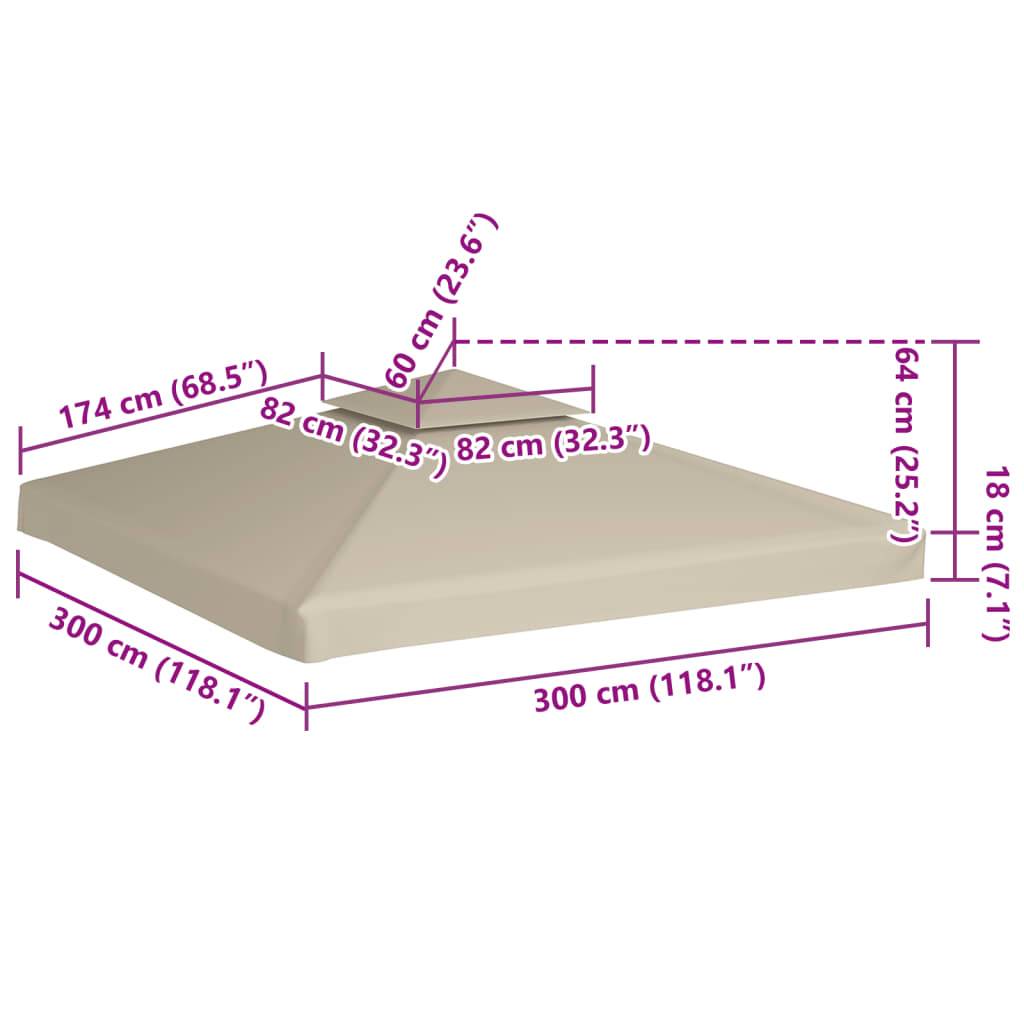 Pergola polyester beige  3 x 3 m  - Prolenta premium p342.1 - Image 6