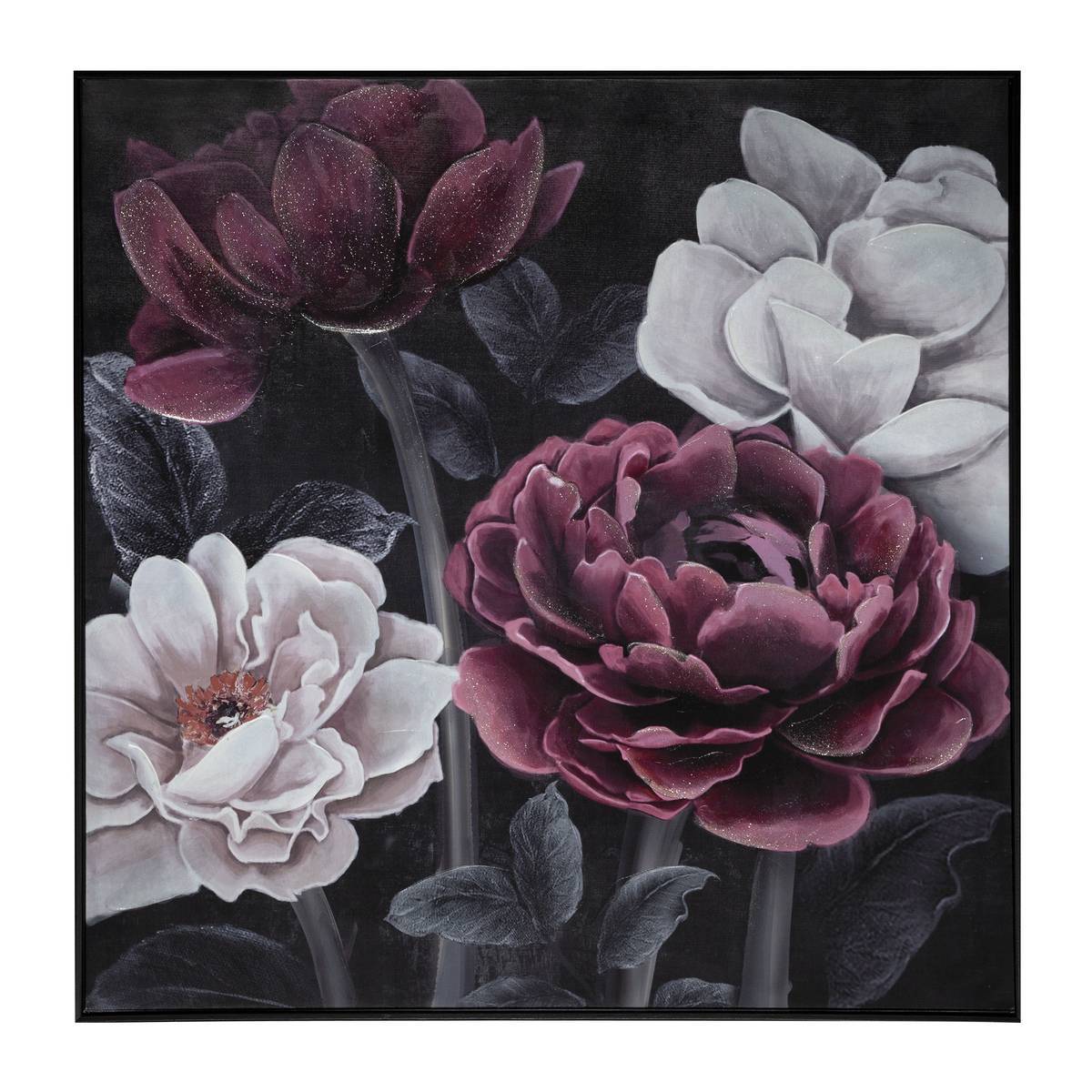 Atmosphera - Toile peinte "Fleur" 58x58cm - Atmosphera Créateur d'intérieur - Imagen 1