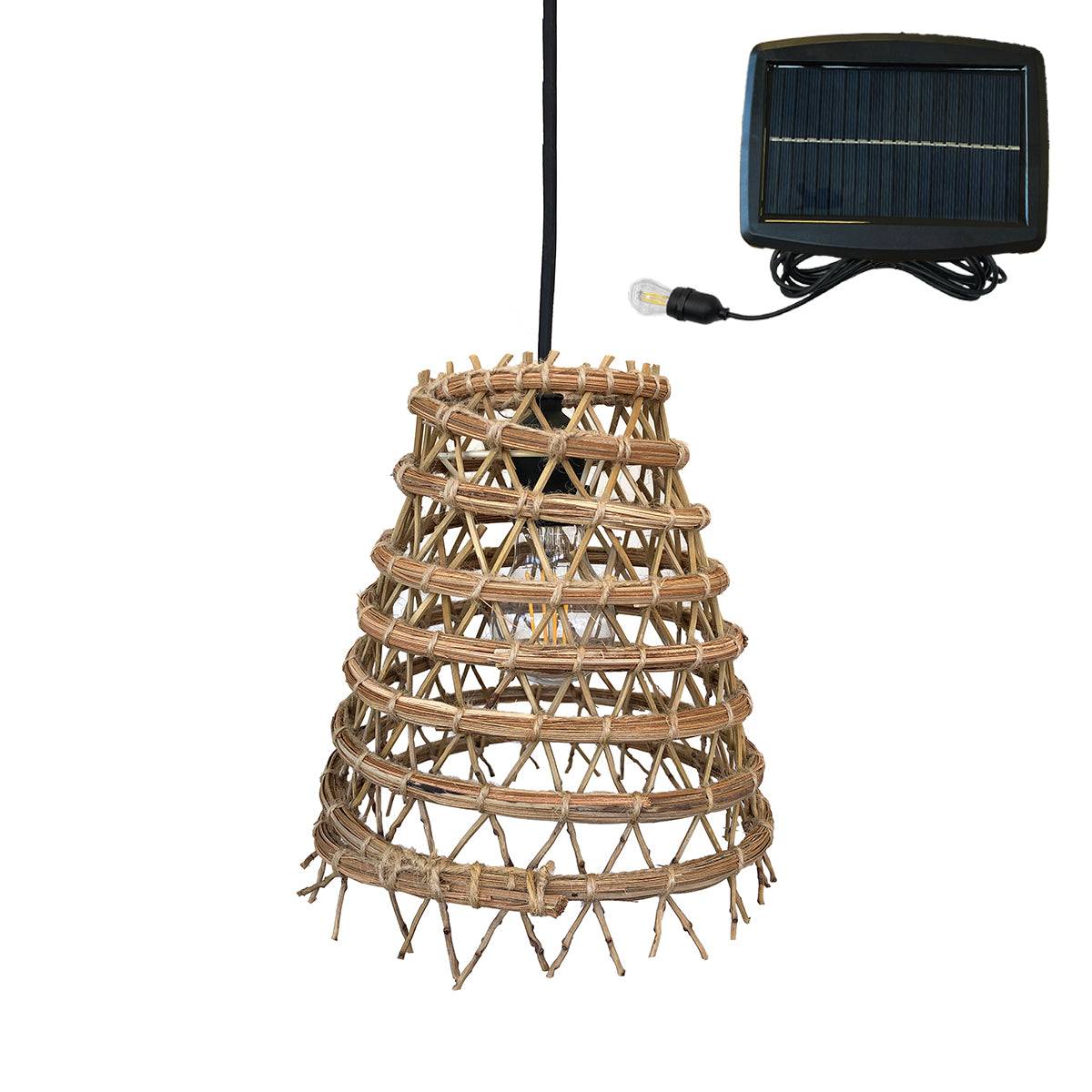 Lumisky - Suspension solaire bohème ZAKARI SOLAR Beige Fibre naturelle H30cm - Image 1