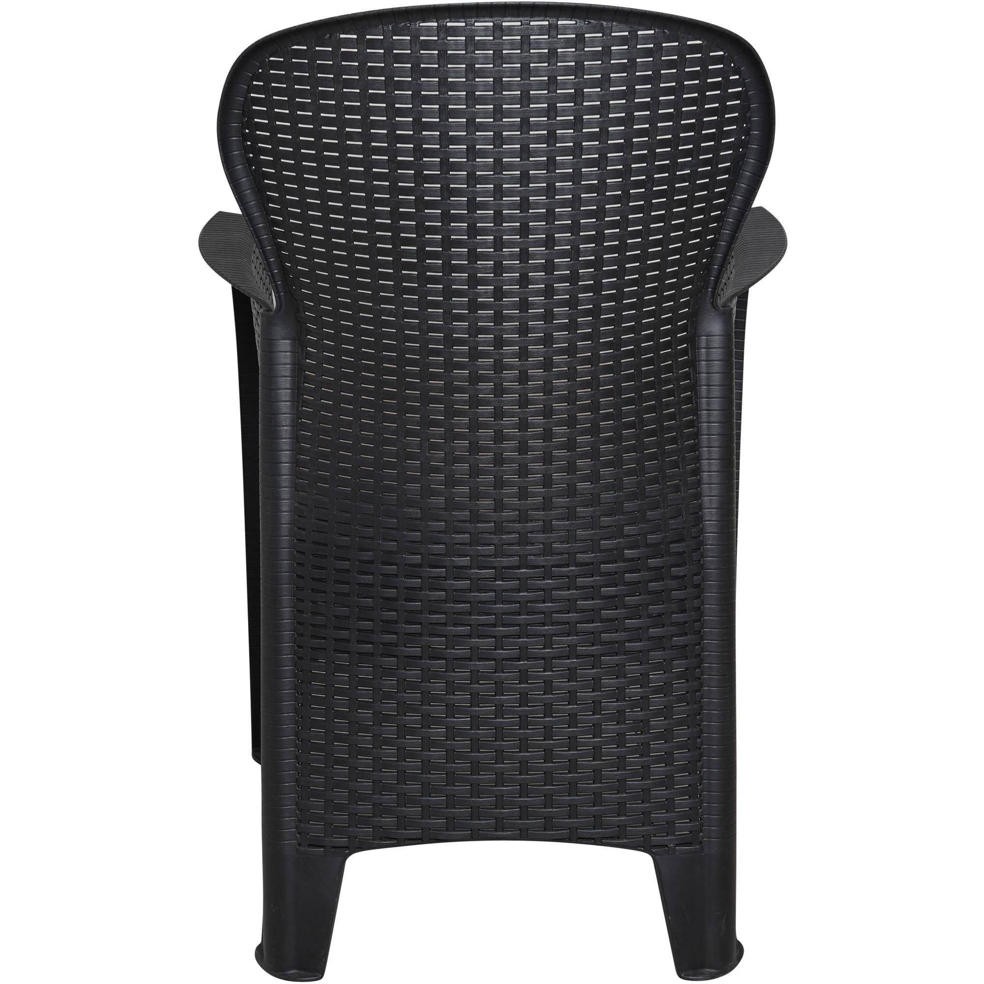 Dmora - Chaise d'extérieur Dboatti, Siège de jardin, Fauteuil d'extérieur effet rotin, 100% Made in Italy, 60x58h89 cm, Anthracite - Dmora - Imagen 4
