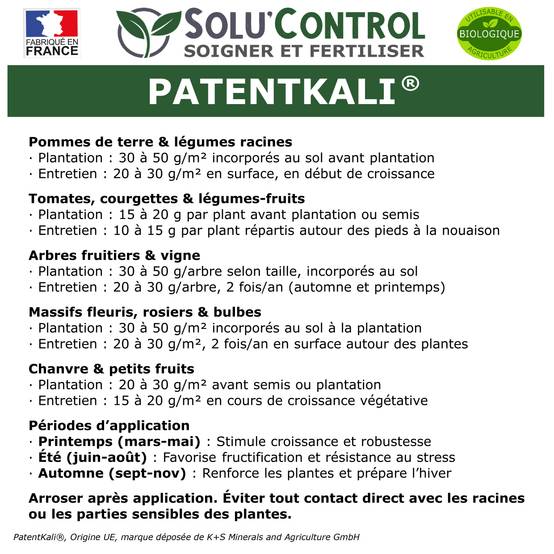 SOLU’CONTROL - 2 kg de PatentKali® – Engrais Potassique 100% Naturel - Image 3