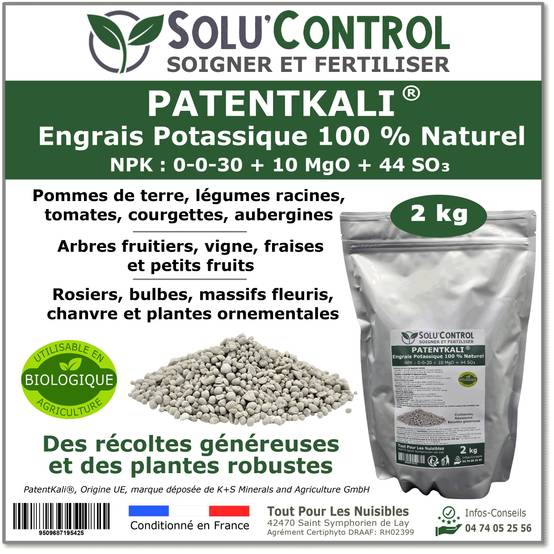 SOLU’CONTROL - 2 kg de PatentKali® – Engrais Potassique 100% Naturel - Image 1