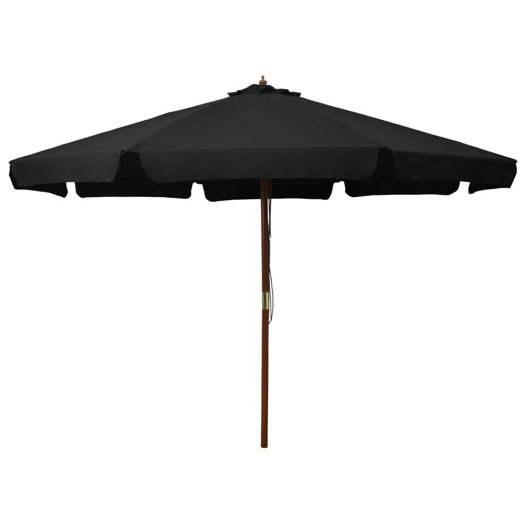 Parasol extérieur mât bois noir 330 x 240 cm - PANGIVO - Image 1
