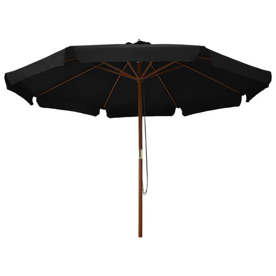 Parasol extérieur mât bois noir 330 x 240 cm - PANGIVO - Image 2