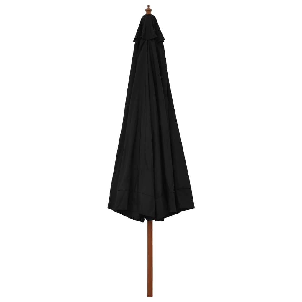 Parasol extérieur mât bois noir 330 x 240 cm - PANGIVO - Image 3